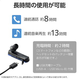エレコム 耳掛け型 Bluetooth(R)ワイヤレスヘッドセット ブルー LBT-HS21MPBU2-イメージ6