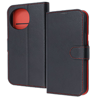 レイ・アウト AQUOS sense10/sense9用耐衝撃 マグネットベルト シンプル 手帳型レザーケース ブラック/レッド RT-AQM6ELC1/BR