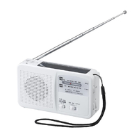 ヤザワ AM/FM手回し充電ラジオ ライト付 ホワイト BS901WH