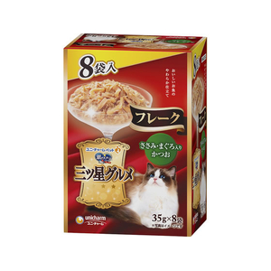 ユニ・チャーム 銀のスプーン 三ツ星グルメパウチフレーク ささみ・まぐろ入りかつお 35g×8袋 FCJ627N-イメージ1