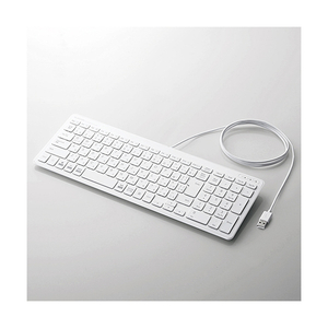 エレコム 有線薄型コンパクトキーボード ホワイト TK-FCP097WH-イメージ1