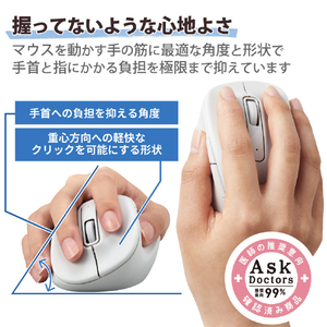 エレコム 静音 2．4GHz無線マウス 5ボタン Sサイズ EX-G ホワイト M-XGS30DBSKWH-イメージ3