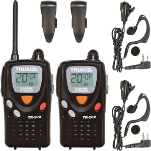 トラスコ 特定小電力トランシーバー ２台セット 電源：単3アルカリ乾電池×3本（別売） TR-20X-イメージ1