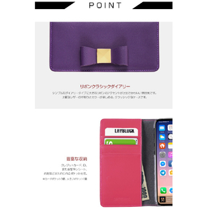 LAYBLOCK iPhone XR用ケース Ribbon Classic Diary ベビーピンク LB13506I61-イメージ7