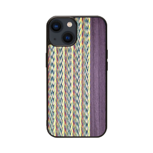 Man & Wood iPhone 15用MagSafe対応天然木ケース Viola Check I25506I15-イメージ1