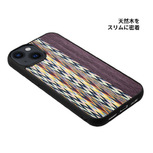 Man & Wood iPhone 15用MagSafe対応天然木ケース Viola Check I25506I15-イメージ4