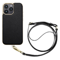 ユニケース iPhone 16 Pro Max用Cross Body Case Duo ブラック UNI-CSIP24LP-2CBBK