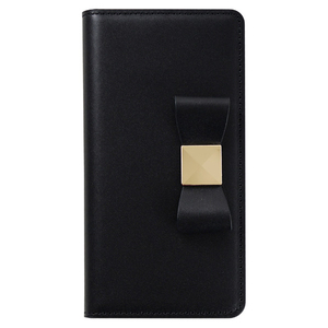 LAYBLOCK iPhone XR用ケース Ribbon Classic Diary ブラック LB13507I61-イメージ1
