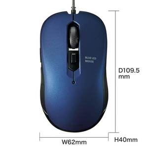 サンワサプライ 有線LEDマウス ブルー MA-BL114BL-イメージ3