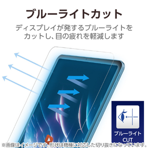 エレコム 11インチiPad Pro(M4)用ガラスフィルム ブルーライトカット 超簡単貼り付けツール付 TB-A25PMFLGGBLT-イメージ4