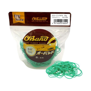 共和 輪ゴム オーバンド 透明袋 #16 パステルグリーン 50g FCE631U-GGC-N-400G-イメージ1