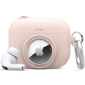 elago AirPodsPro用カラビナ付きシリコンケｰス(AirTag収納可) elago AirPodsPro サンドピンク EL_APPCSSCSO_PK