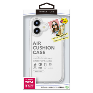 PGA iPhone 16用エアクッションケース スノー PG-24APTA08CL-イメージ1