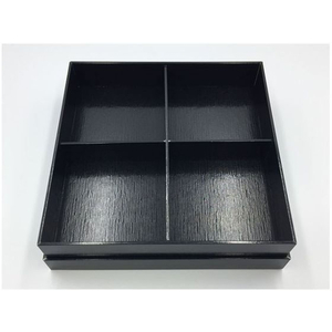 パックスタイル 重箱 黒漆貼箱 7寸四ツ仕切 40個 FC335SH-00654715-イメージ3