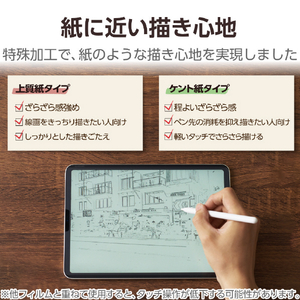 エレコム 11インチiPad Pro(M4)用フィルム 紙心地 着脱式 反射防止 上質紙タイプ TB-A25PMFLNSPL-イメージ7