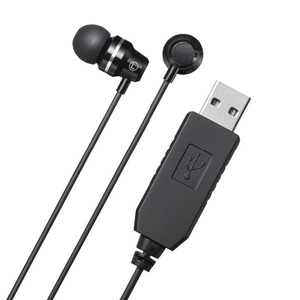 サンワサプライ USBイヤホンマイク MM-HSU21BK サンワサプライ USBイヤホンマイク MM-HSU21BK