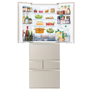 東芝 【フレンチドア】462L 6ドア冷蔵庫 サテンゴールド GR-A460FH(EC)-イメージ2