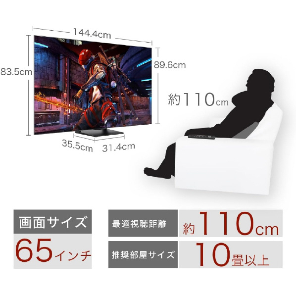 TCL 65V型4K対応液晶 チューナーレススマートテレビ C745シリーズ 65C745 2個Ver2 スタンド含む