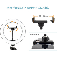 グリーンハウス GH-CSL72C-BK LEDリングライト 8インチ ブラック