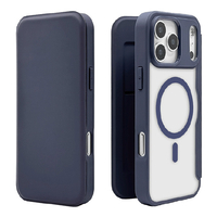 ラスタバナナ iPhone17 Pro Max用ハイブリッド 手帳ケース 磁力充電対応 ネイビー 9086IP5DBHPMNV