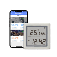 ラトックシステム デジタル時計搭載 スマート温湿度計 RSBTTHM1