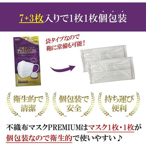 医食同源 医食同源ドットコム/不織布マスクPREMIUM 大きめ 7枚+3枚 FCE245S-イメージ6