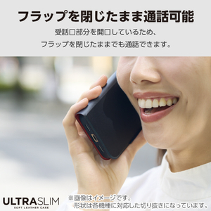 エレコム AQUOS wish4用ソフトレザーケース 薄型 磁石付 ブラック PM-S241PLFUBK-イメージ2