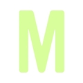 IM/非常用標識 中輝度蓄光カッテイング文字 英字 M 粘着シール FC321WT-1030008