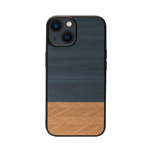 Man & Wood iPhone 15用MagSafe対応天然木ケース Denim I25510I15-イメージ1