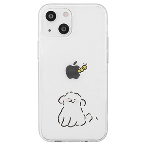 AKAN iPhone 14用ソフトクリアケース ワンちゃんと虫 AK23510I14-イメージ1