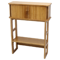 オスマック 天然木桐製 ジャバラ扉のコンソールテーブル ブラウン KTXTB-6080BR