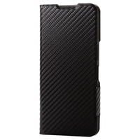 エレコム AQUOS wish4用ソフトレザーケース 薄型 磁石付 カーボンブラック PM-S241PLFUCB