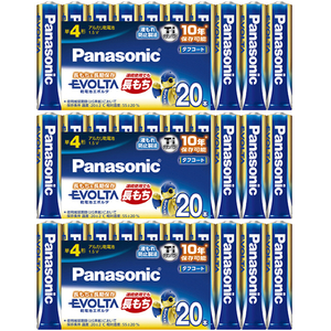 パナソニック エボルタ電池単4×20本×3パックまとめ買い LR03EJ/20SWX3 パナソニック エボルタ電池単4×20本×3パックまとめ買い LR03EJ/20SWX3