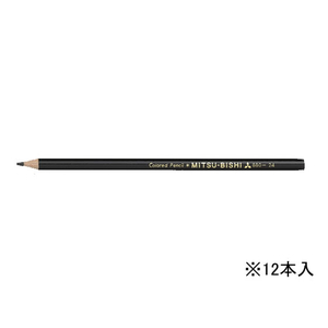 三菱鉛筆 色鉛筆 K880 くろ 12本 F036036-K880.24-イメージ1