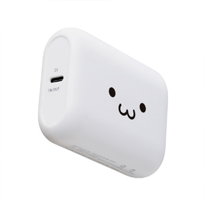 エレコム 残量表示機能付きコンパクトモバイルバッテリー(10000mAh/15W) しろちゃん DE-C89L-10000WF-イメージ1