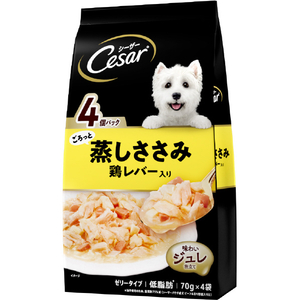 マースジャパンリミテッド ごろっと蒸しささみ 鶏レバー入り 70g×4袋 シーザー ｼ-ｻﾞ-ﾑｼｻｻﾐﾄﾘﾚﾊﾞ-4ｺ-イメージ1