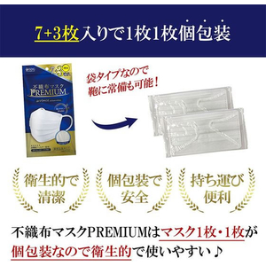 医食同源 医食同源ドットコム/不織布マスクPREMIUM ふつう 7枚+3枚 FCE246S-イメージ6