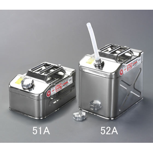 エスコ 10L ガソリン携行缶 ステンレス製 FCJ734H-EA991HB-51A-イメージ2