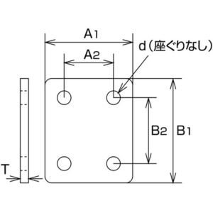 水本機械製作所 ステンレス アイプレート用裏板 54mm×75mm 543575565.8 FC332FH-2051957-イメージ3