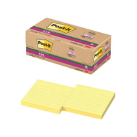 3M ポスト・イット ノート 罫線入り 強粘着 エコノパック 75×75mm イエロー 10冊 F360245-6301SS-RPY