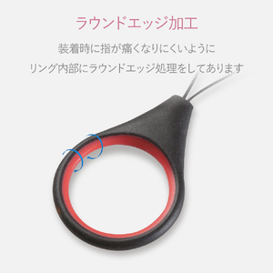 エレコム フィンガーストラップ(ハイブリッド) ブラック P-STFHVBK-イメージ4