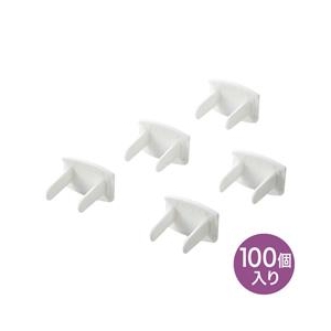 サンワサプライ コンセント安全キャップ（2P用・100個入） ホワイト TAP-CAP2P100-イメージ1