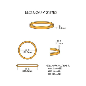 共和 輪ゴム オーバンド 透明袋 #760 アメ 500g FC925SZ-GTA-N-006-イメージ2