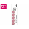 ミツヤ タイルマグネット六角 ピンク 5個×5 FC102SJ-TMGH5P-65
