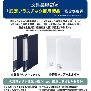 プラス 軽量クリアーファイル A4-タテ 40ポケット ネイビー FCG261Z-FC-240DN/98-039-イメージ3