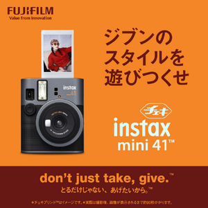 富士フイルム アナログインスタントカメラ チェキ instax mini 41 ブラック×ダークシルバー INSMINI41-イメージ11