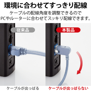 エレコム スイングコネクタLANケーブル(Cat6A準拠) 3．0m ブルー LD-GPATSW/BU30-イメージ3