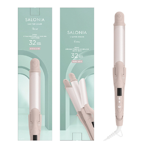 SALONIA 2WAYストレート&カールヘアアイロン(32mm) ミスティピンク SAL25123MP-イメージ2