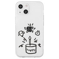 AKAN iPhone 14用ソフトクリアケース ワンにゃんバースデー AK23517I14