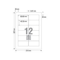 TAC ラベルシールOASYSライトタイプ A4 12面 100枚 1冊（100枚） F840012